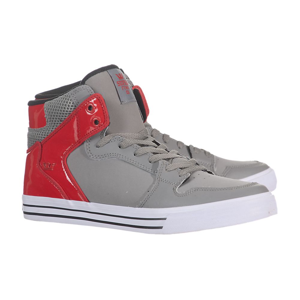 Baskets Montantes Supra Vaider Grise Rouge Grey/Red-White Homme | RWV-96909222